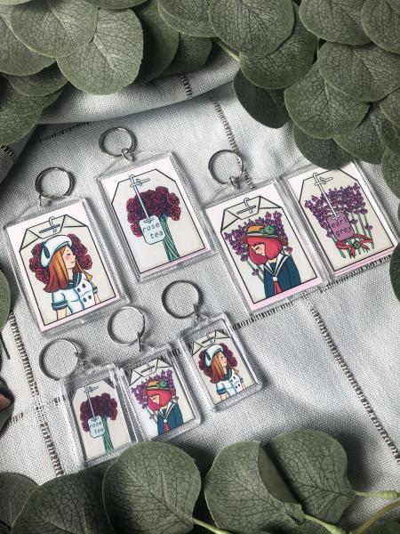 Early Grey and Rose Tea keychains picture