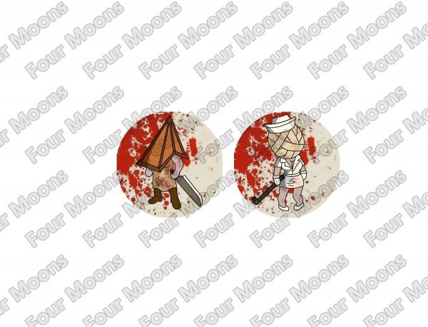 Silent Hill Pyramid Head and Nurse Button Set (2) picture