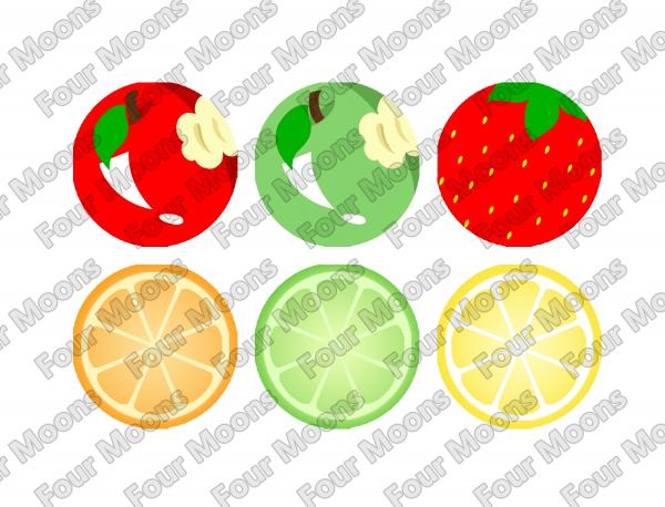 Cute Fruits Button Set (6)