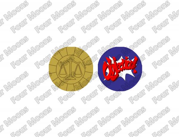 Phoenix Wright Ace Attorney Button Set (2)