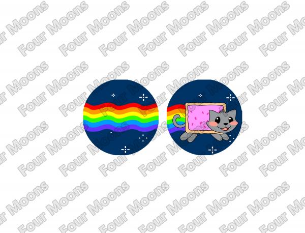 Nyan Cat/Pop Tart Cat Meme Button Set (2) picture