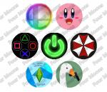 Assorted Video Games Button Set (7)