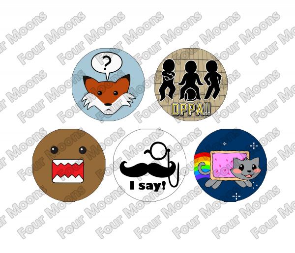 Vintage Memes Button Set (5) picture