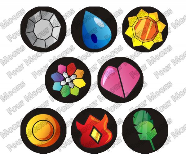 Pokemon Kanto Gym Badges Button Set (8)