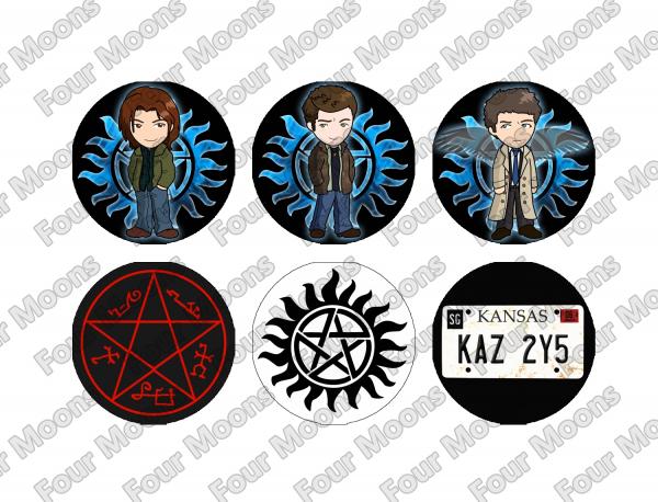 Supernatural Button Set (6)