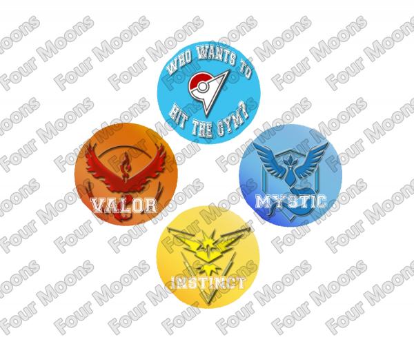 Pokemon GO! Teams and Gym Button Set (4)