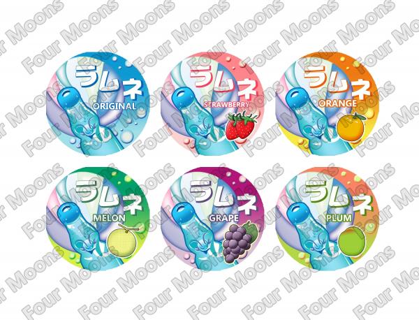 Ramune 'Marble Soda' Button Set (6) picture