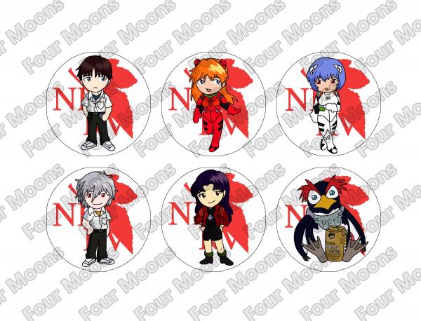 Neon Genesis Evangelion Button Set (6)