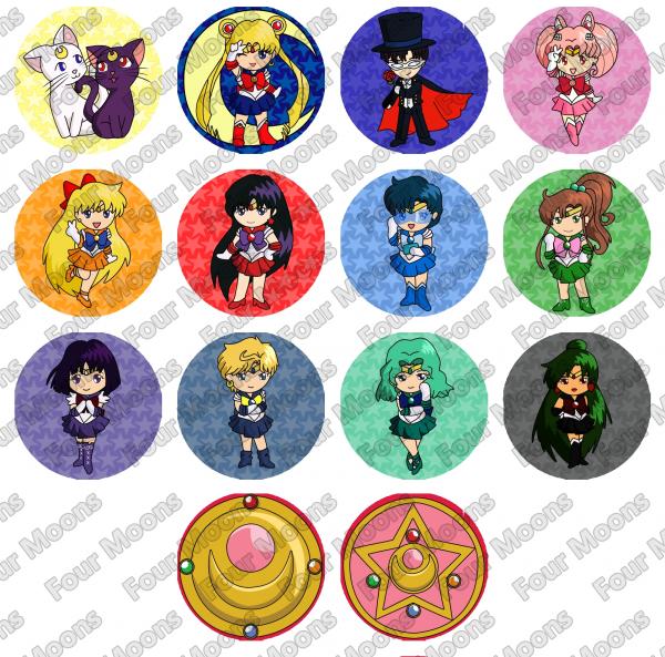 Sailor Moon Button Set (14) picture
