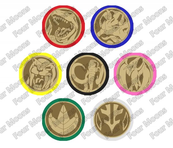 Mighty Morphin Power Rangers Button Set (7) picture