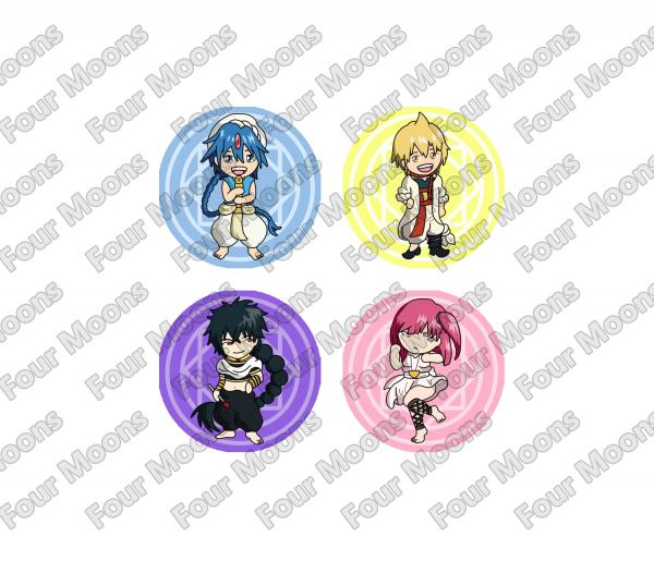 Magi: The Labyrinth of Magic Button Set (4) picture