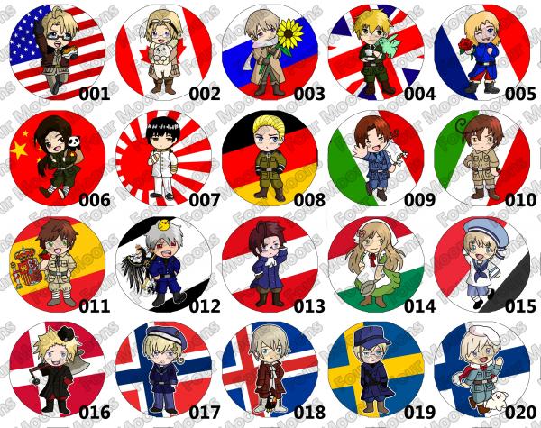 Axis Powers Hetalia Button Set (32)