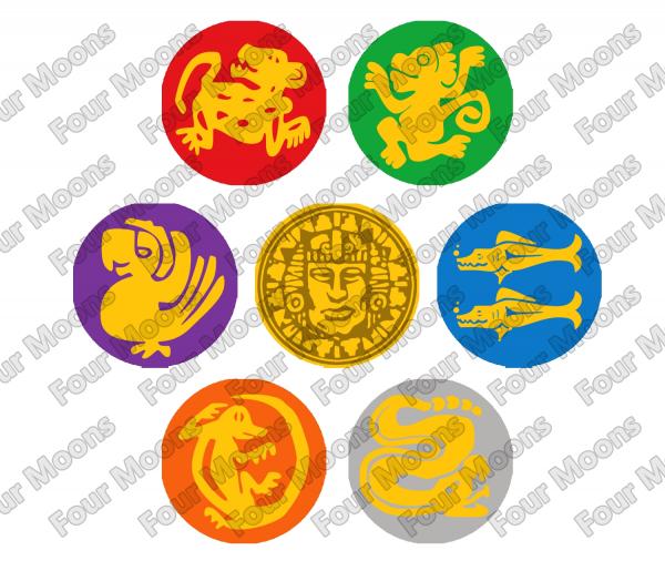 Legends of the Hidden Temple Button Set (7)