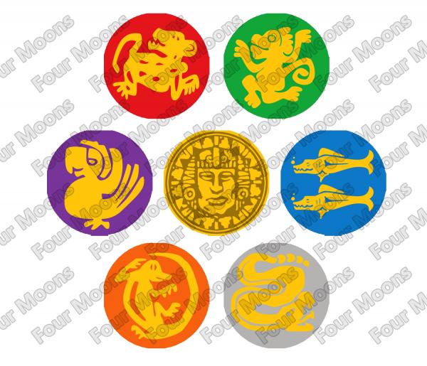 Legends of the Hidden Temple Button Set (7) picture