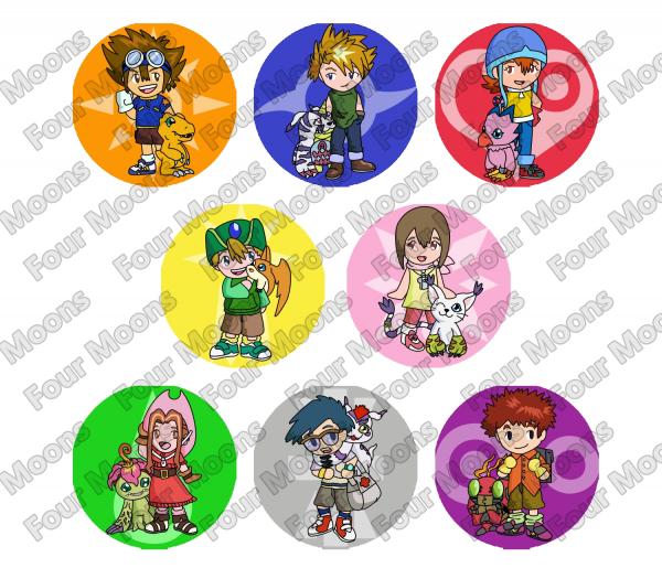 Digimon Adventure Button Set (8) picture