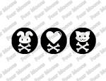 Cute and Cross Bones Button Set (3)