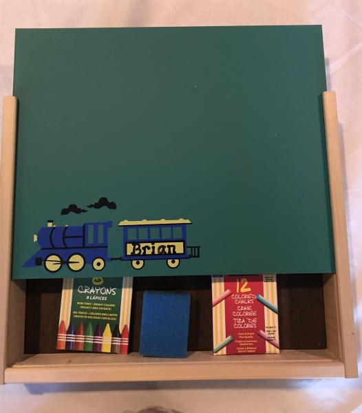 Train Chalkboard activity box picture