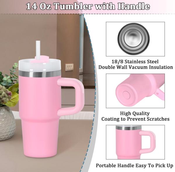 5 Star Essentials 14 oz Tumbler with Handle - Ultimate Stainless Steel, Vacuum Insulated for All-Day Refreshment picture
