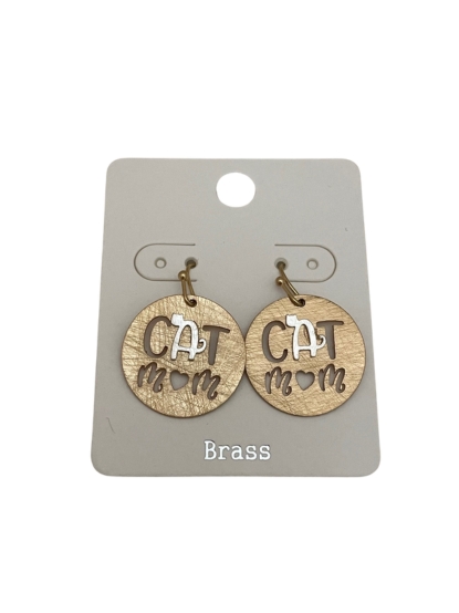 Cat Mom Earrings - Various Colors picture