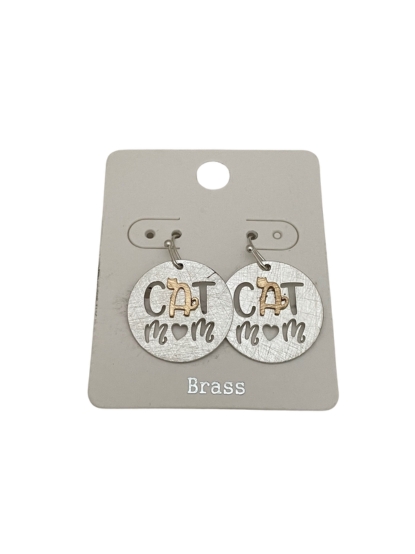 Cat Mom Earrings - Various Colors