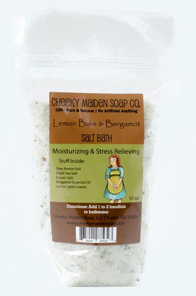 BATH SALTS: LEMON BALM AND BERGAMOT 10 OZ.