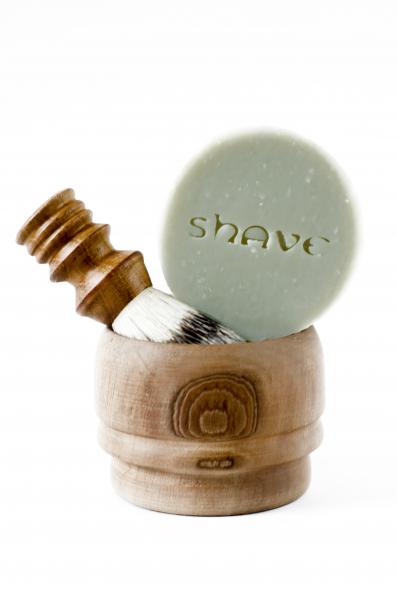 SHAVE SOAP SET WITH FRENCH GREEN CLAY (LAVENDER + BERGAMOT)