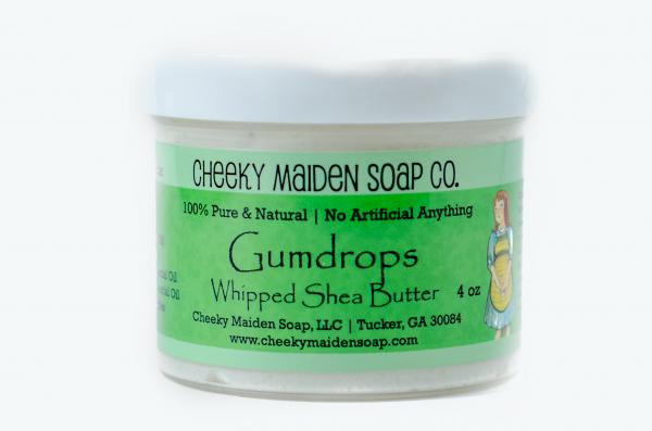 4 OZ WHIPPED SHEA BUTTER: GUMDROPS WITH SWEET ORANGE AND JUNIPER BERRY