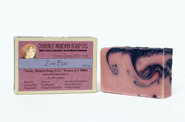 ZOE BAR SOAP: PATCHOULI + SWEET ORANGE 4.5 OZ. picture