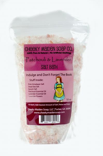 BATH SALTS: PATCHOULI AND LAVENDER 10 OZ.