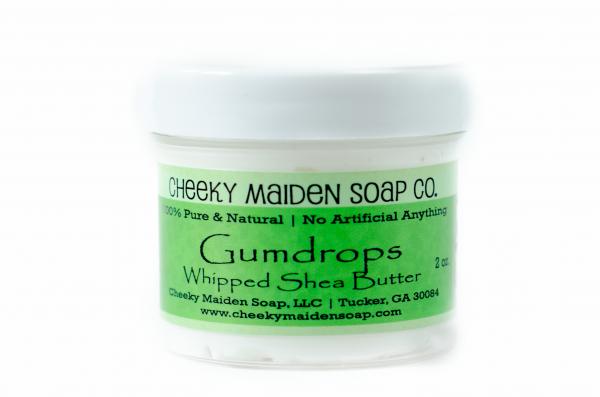 2 OZ WHIPPED SHEA BUTTER: GUMDROPS WITH SWEET ORANGE AND JUNIPER BERRY
