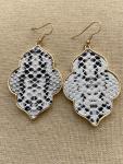 Skye Quatrefoil Snakeskin Print Earrings