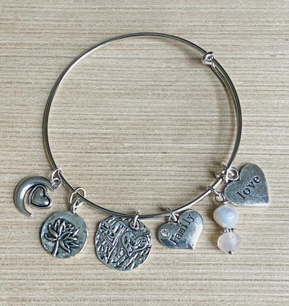 Family Love Women’s Charm Bracelet Hearts picture