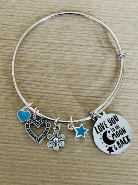 Girls Love You To The Moon & Back Charm Bracelet picture