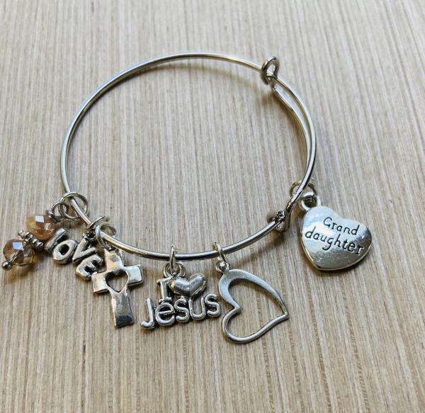 Girls Religious Granddaughter Charm Bracelet picture