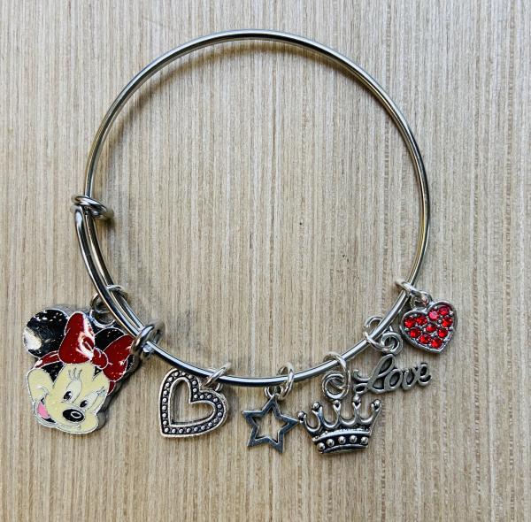 Girls Minnie Mouse Charm Bracelet Love picture