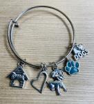 Girls I Love Dogs Charm Bracelet