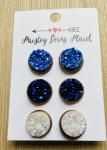 Druzy Set of 3 Pairs Earrings 12mm Post stykev