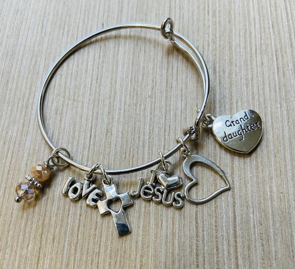 Girls Religious Granddaughter Charm Bracelet picture