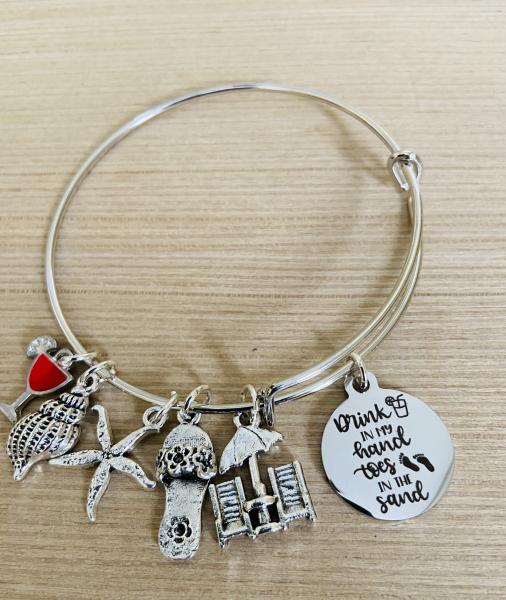 Women’s Beach Drink In The Hand Toes In The Sand Charm Bracelet picture