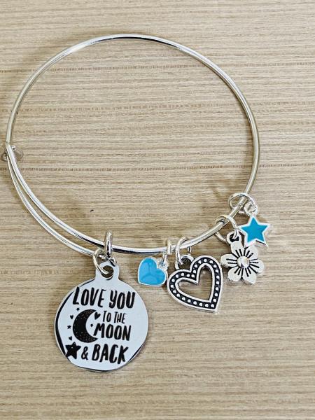 Girls Love You To The Moon & Back Charm Bracelet picture