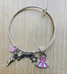 Girls Dance Theme Ballet Tutu Charm Bracelet