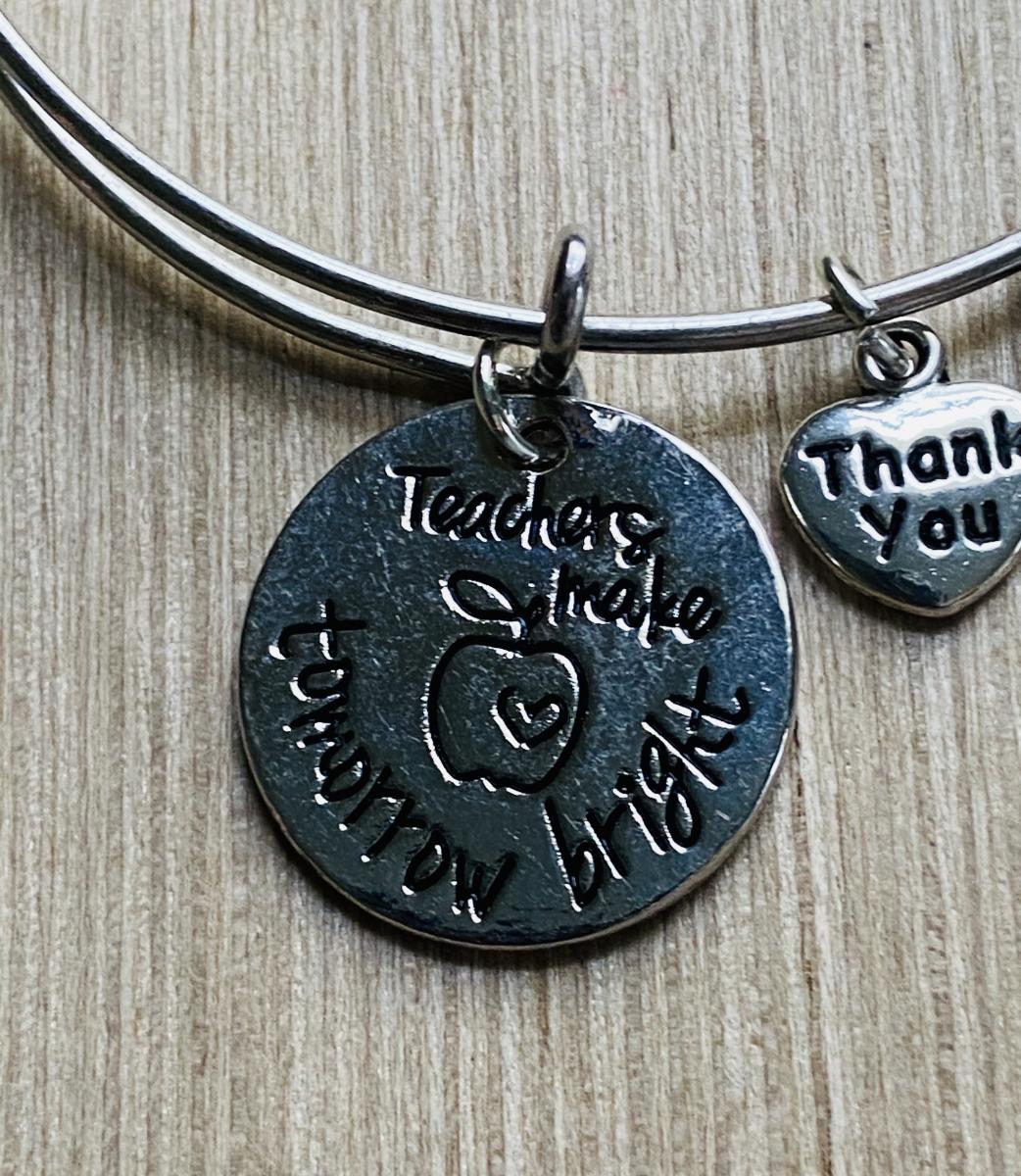 Teachers Make Tomorrow Bright Appreciation Charm Bracelet picture