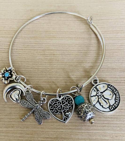 Women’s Granddaughter Silver & Turquoise Theme Charm Bracelet picture
