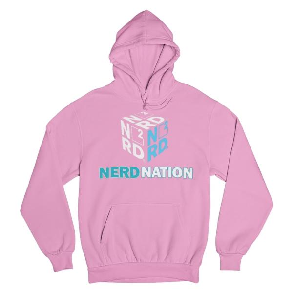 Nerd Nation Pullover Pink Hoodie picture