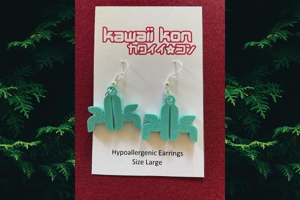 Large Earrings - Aqua