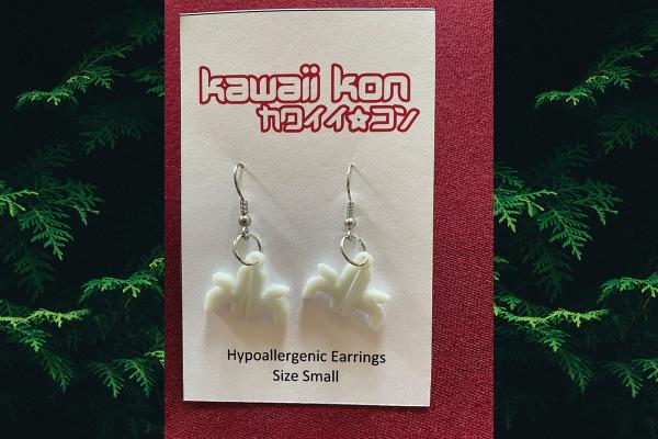 Small Earrings - White (Blue Glow in the Dark