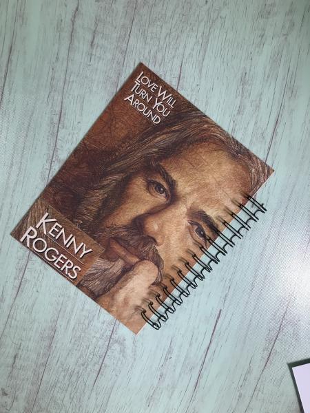 Kenny Rogers vinyl notebook/sketchbook Love Will Turn You Around picture