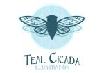 Teal Cicada Illustration
