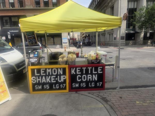 Midway kettle corn and lemonade