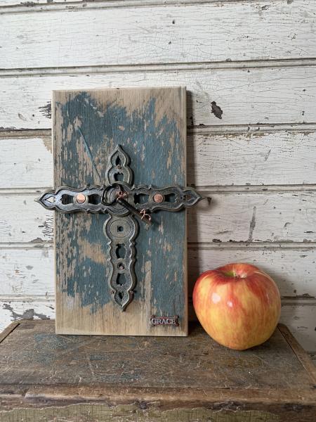 Signed Salvage art cross “grace” picture